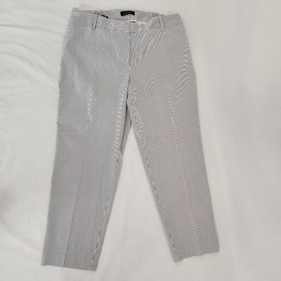 TALBOTS Hampshire Ankle Pants Navy/White Stripes Printed Size 16W New No Tags! - Picture 3 of 16